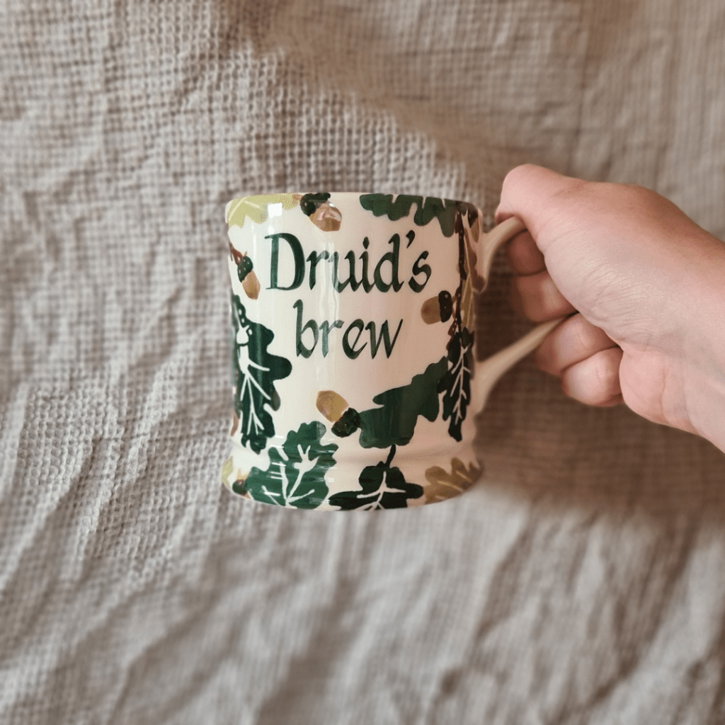 cup of tea with druids brew written on the side